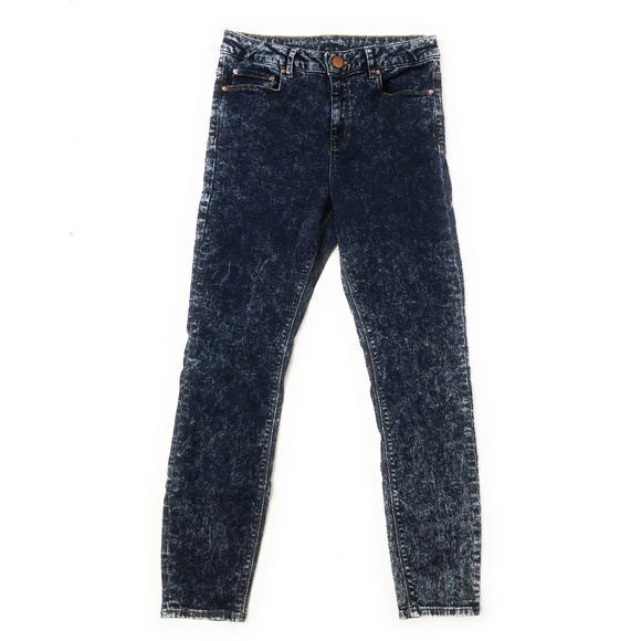 ASOS Super High Rise Dark Blue Acid Wash Jeans 28 - Picture 4 of 8